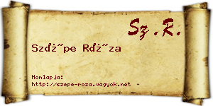 Szépe Róza névjegykártya